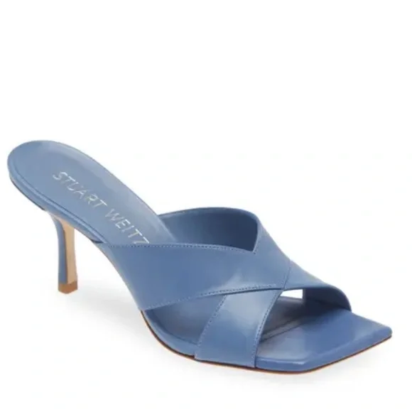 Stuart Weitzman Carmen Sandal in Blue Steel - Picture 1 of 6